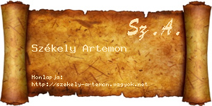 Székely Artemon névjegykártya